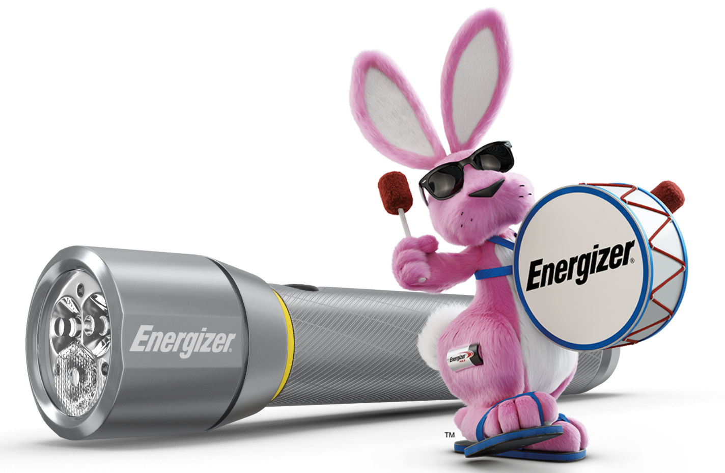 Energizer Bunny and the Energizer Vision HD Metal Flashlight