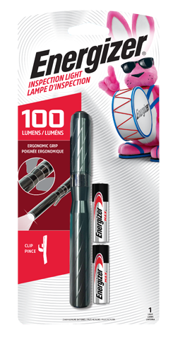 a package of the Energizer Performance Metal Inspection Pen Light with 2 batteries
