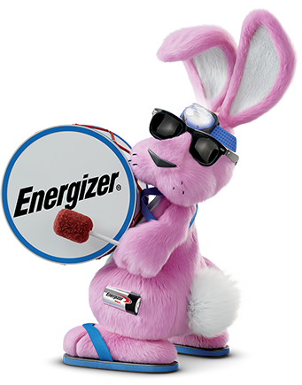 Energizer Bunny playing drums