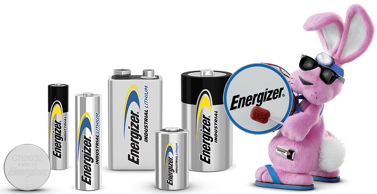 Energizer Bunny with Alkaline and Lithium Batteries